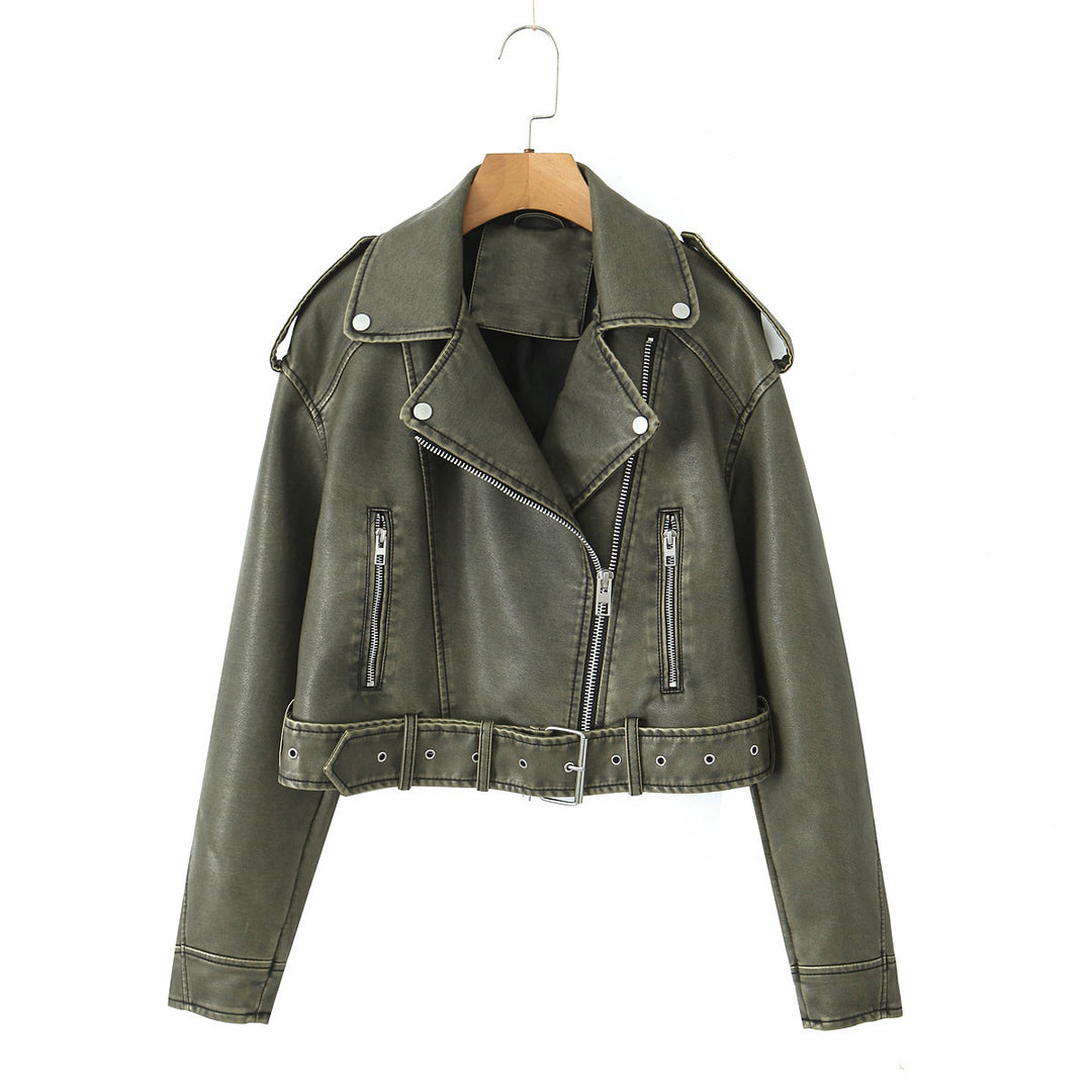 Ladies trendy biker jacket in denim Lune London