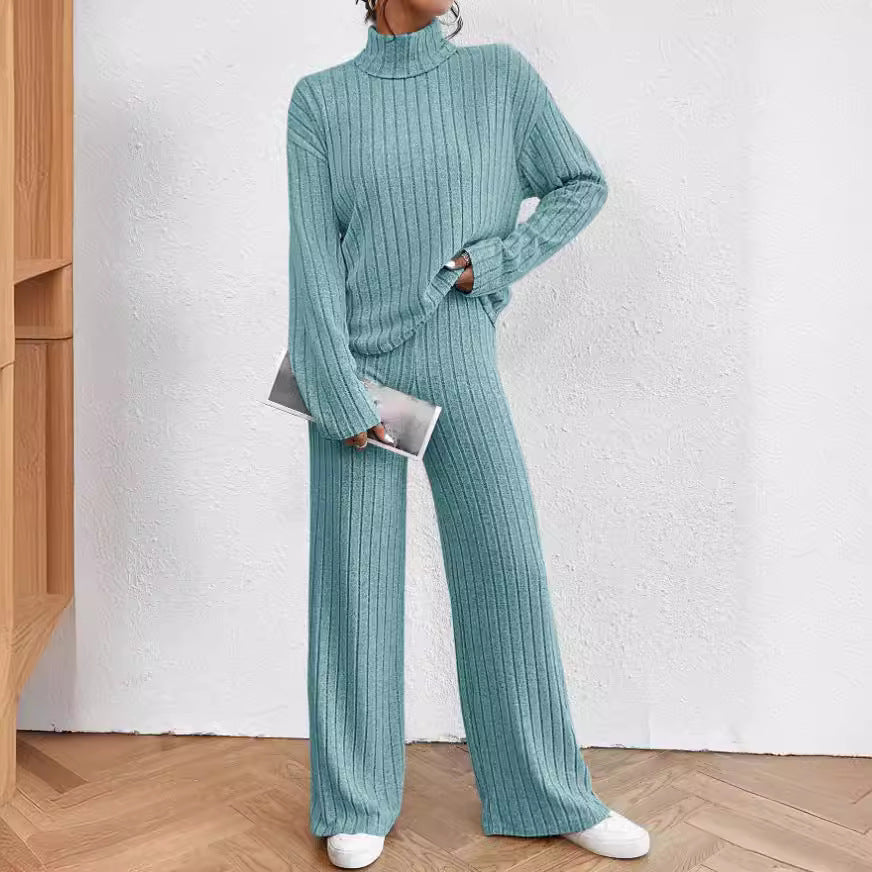 Women’s casual knit jumpsuit with high collar Lune London