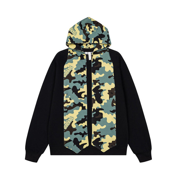 Women's hoodie sweatshirt with extra-long scarf look and front zip Amarae