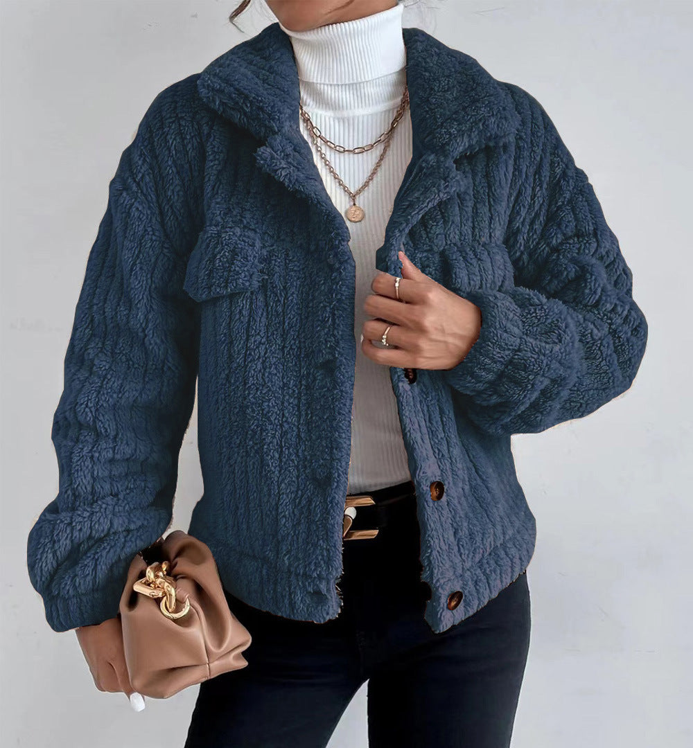 Ladies oversized soft structured fleece jacket Lune London