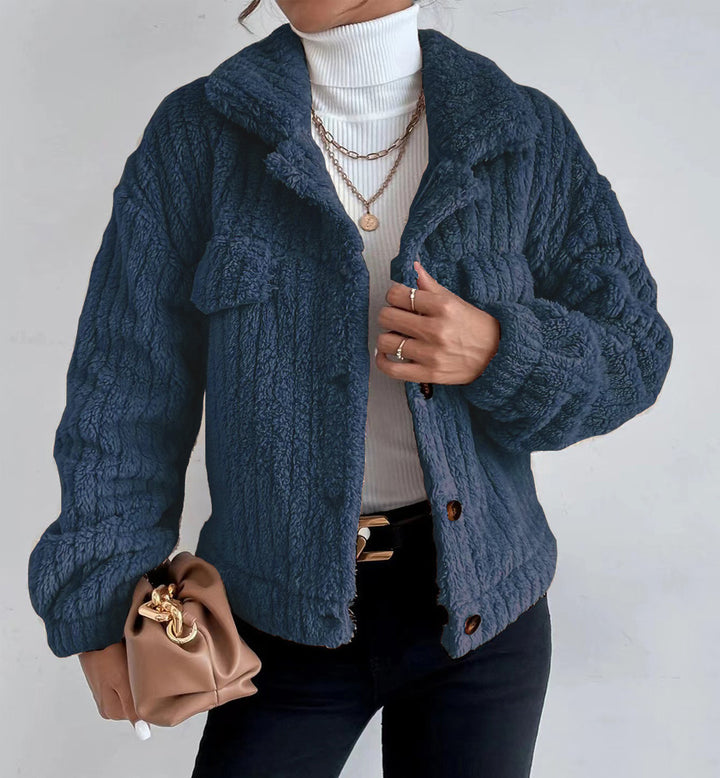 Ladies oversized soft structured fleece jacket Lune London
