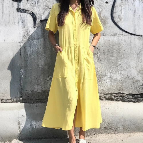 Amarae Button Midi Dress for Ladies