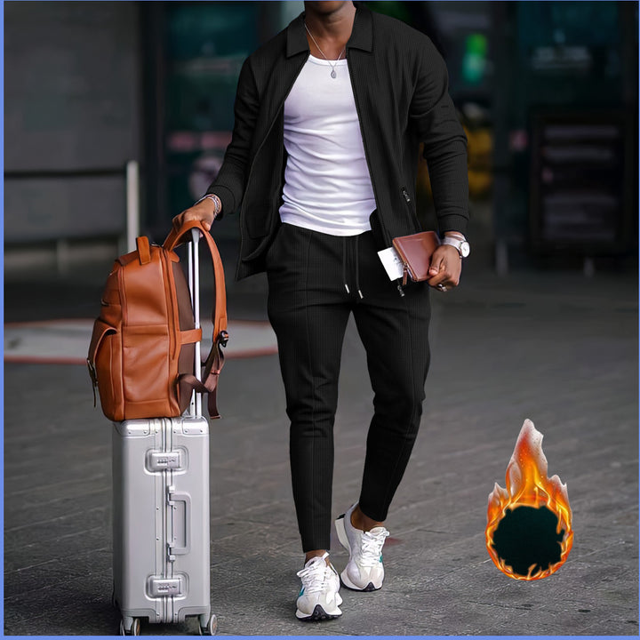 Men's sports leisure set with structured design and elastic waist Lune London