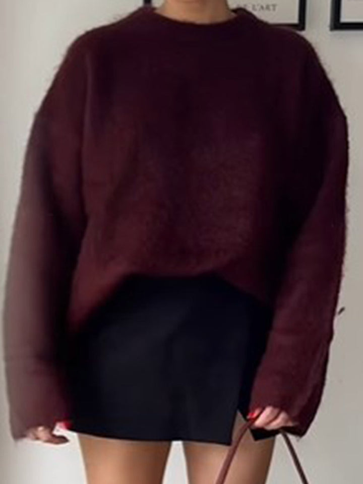 Women Oversized Sweater in Soft Mohair Blend Lune London