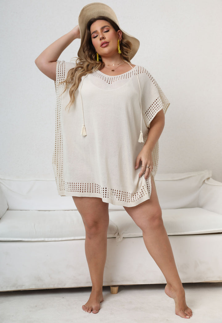 Ladies Breathable Crochet Beach Poncho Chic Tunic