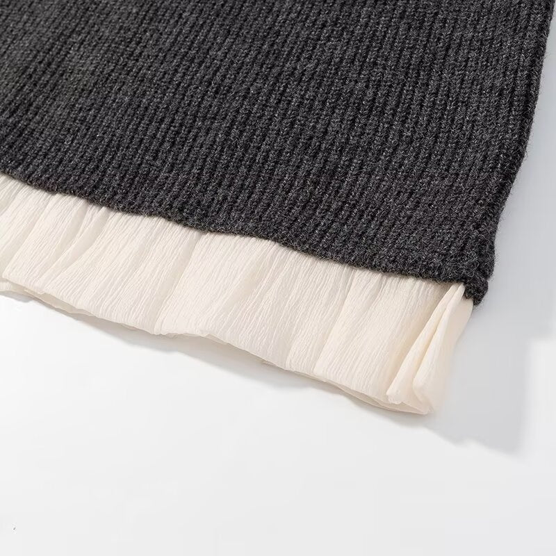 Ensemble tricoté pour femmes avec ourlet volant de haute qualité Chic & Stil