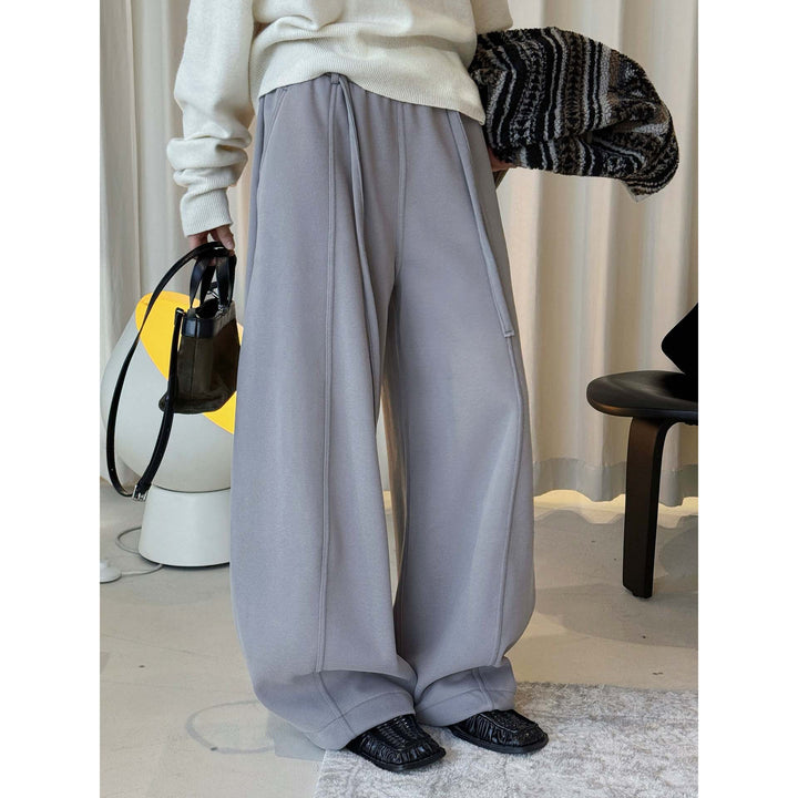 Women's Casual Extra Wide Jogging Culottes with High Waist and Drawstring