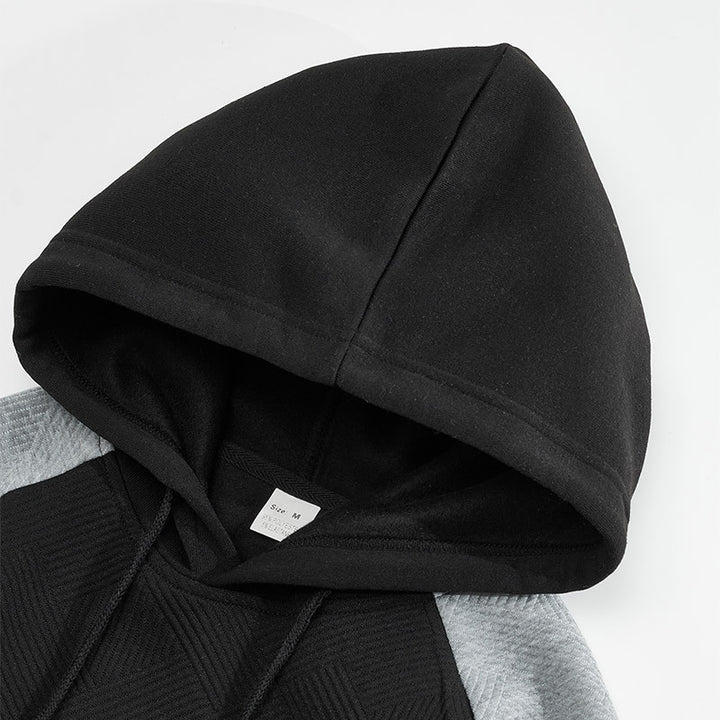 Sporty hoodie for men with textured design and contrasting sleeves Lune London