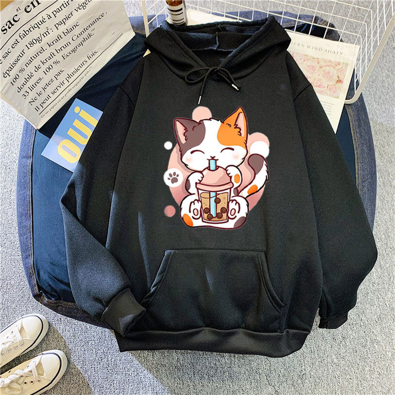 Women's hoodie with playful cat motifs Chic & Stil