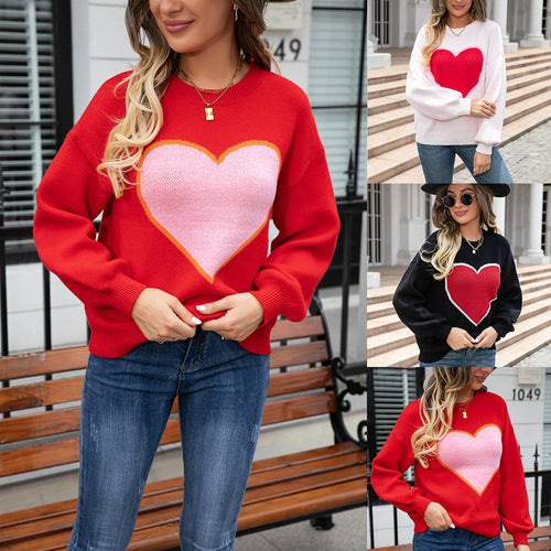 Sweat à col rond pour femmes avec design en forme de cœur Chic & Stil