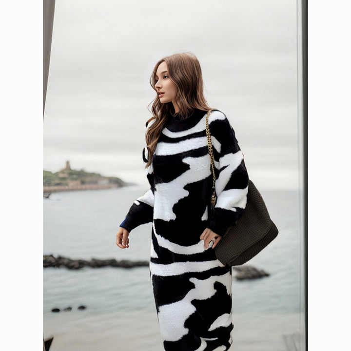 Women chunky knit sweater with graphic pattern Lune London