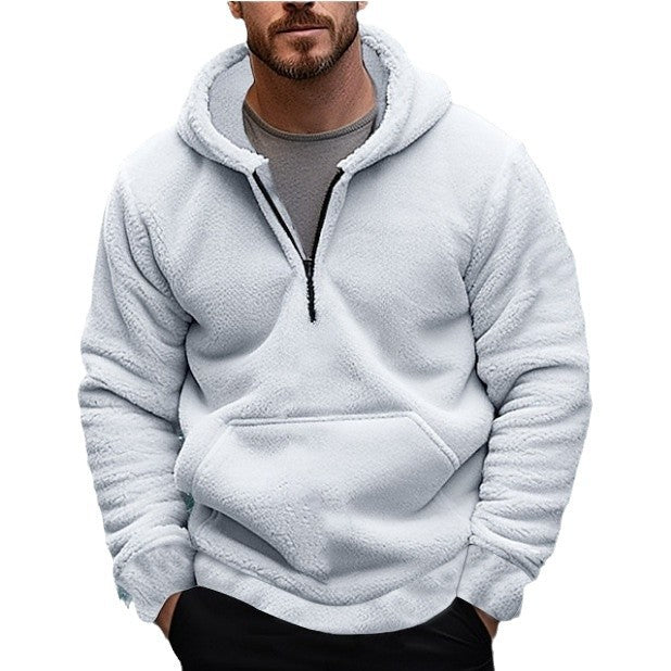 Fleece sweater for men with practical kangaroo pocket Lune London