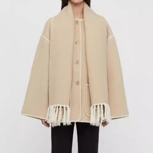 Fringed jacket for women with elegant trim at the hem Lune London
