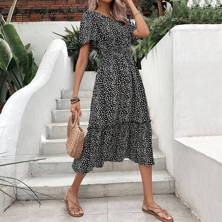 Lune London women's midi dress with ruffle details