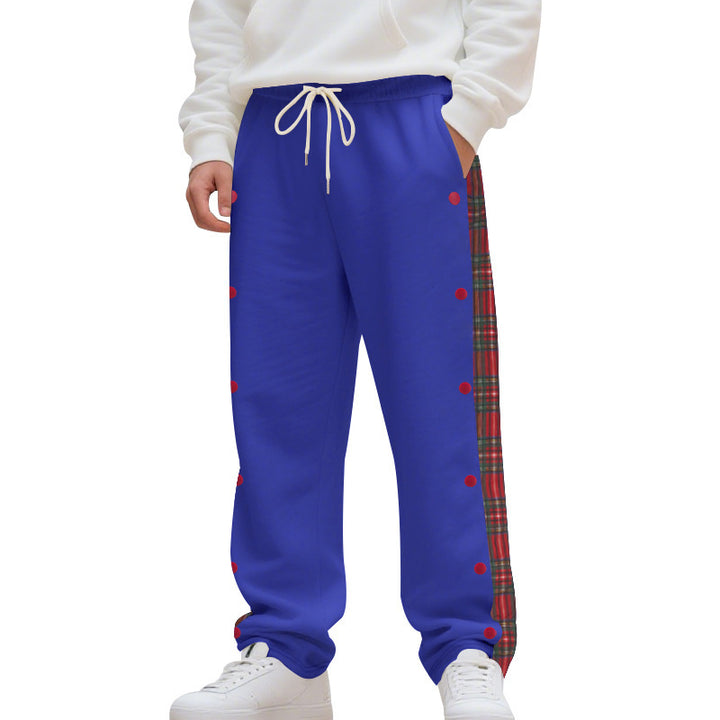 Elegant sport pants for men with side check pattern and snap button details Lune London