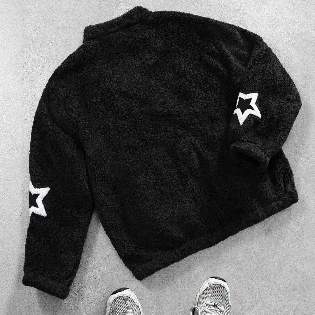 Ladies Cozy Hoodie with Chic Star Applications