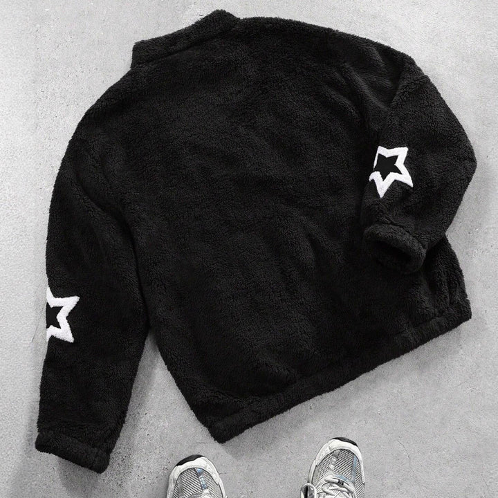 Ladies Cozy Hoodie with Chic Star Applications