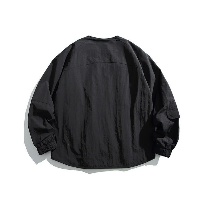 Unisex Light Oversize Over-shirt Jacket made of technical Nylon mix with V-neck and zippered pockets Amarae