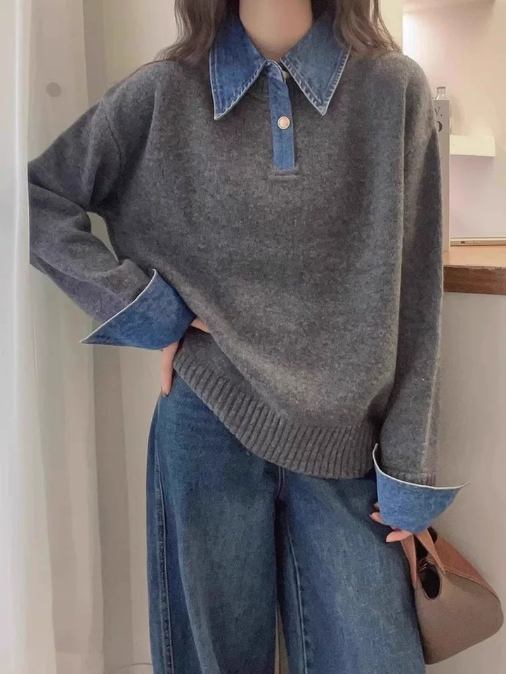 Pull confortable pour femmes avec col sportif Chic & Stil