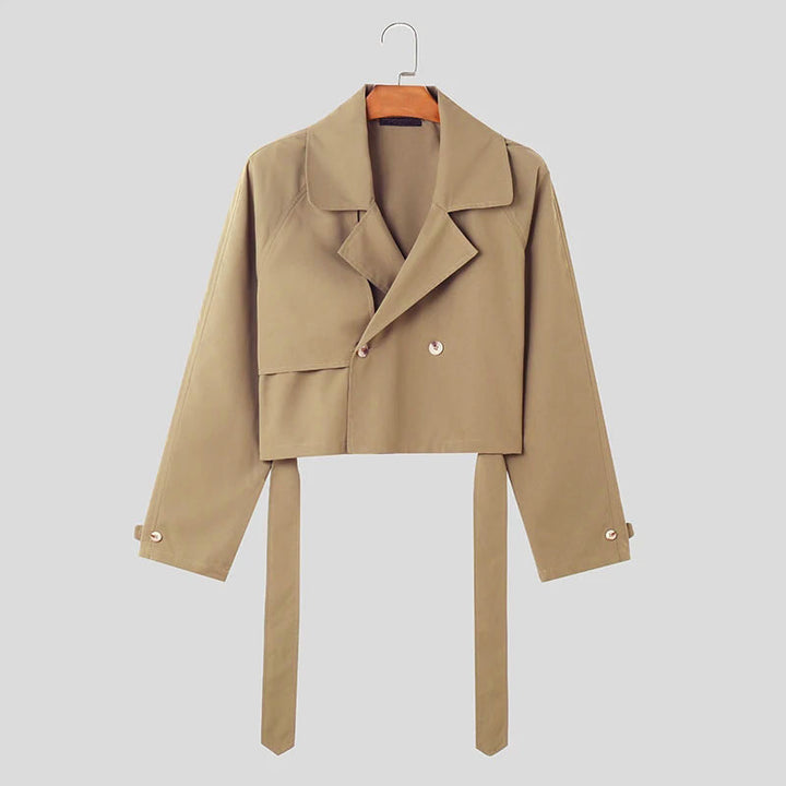 Short women's jacket with double-breasted and tie hem Lune London