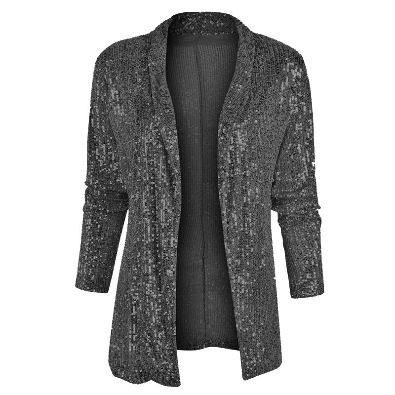Ladies Shiny and elegant knitted cardigan with sequins Lune London