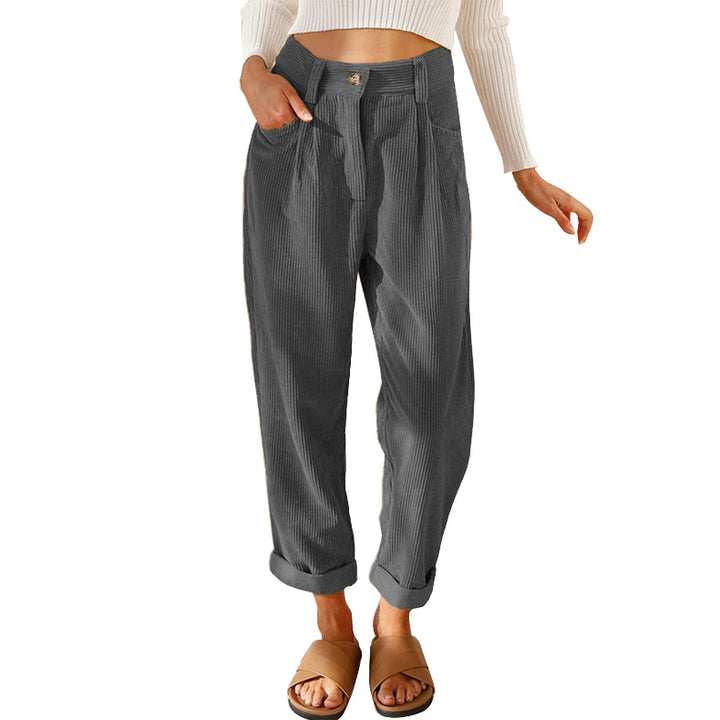 High-waisted corduroy pants for women with a relaxed fit Lune London
