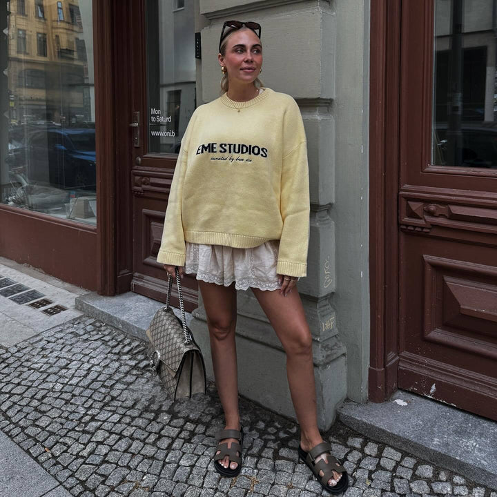 Ladies Oversized Sweater with Creative Inscription Lune London