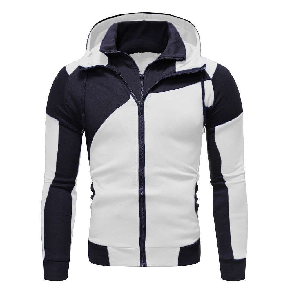 Men's sports jacket with an innovative patchwork design and hood Lune London