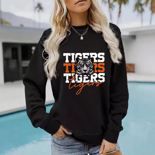 Sweat-shirt femmes avec design tigre animaliste et coupe décontractée Chic & Stil
