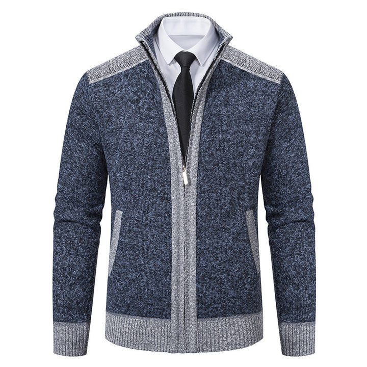 Quilted knit jacket for men with high collar and practical pockets Lune London