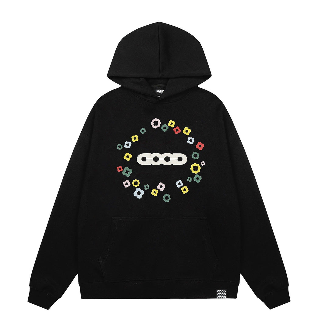 Women's hooded sweatshirt with creative floral pattern Chic & Stil