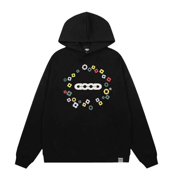 Women's hooded sweatshirt with creative floral pattern Chic & Stil
