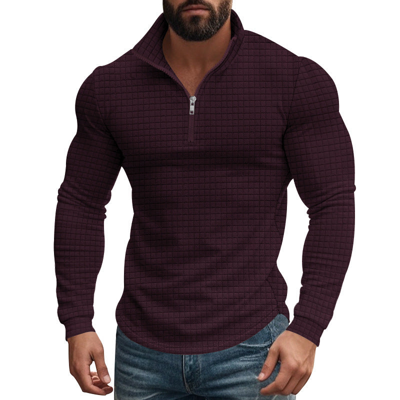 Quilted men's pullover with half-zip Lune London