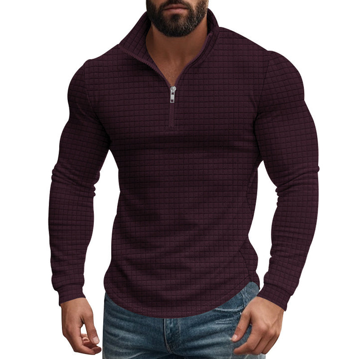 Quilted men's pullover with half-zip Lune London