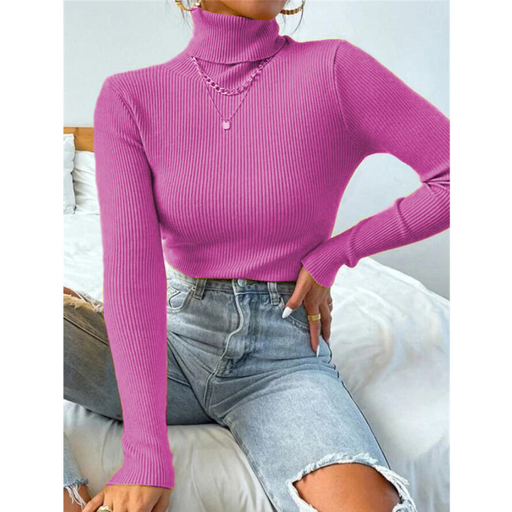 Ladies elegant turtleneck sweater with fine ribbed structure Lune London