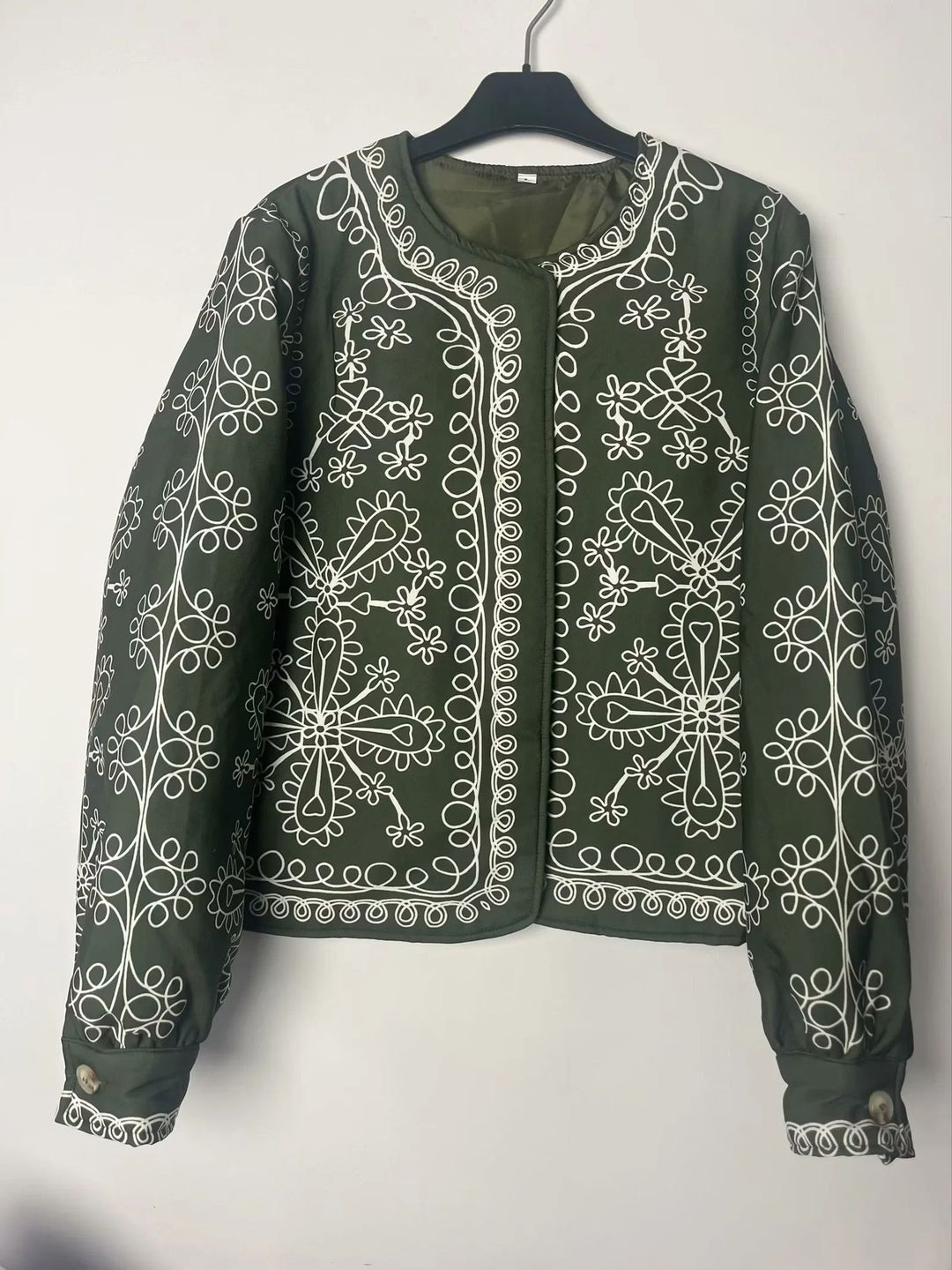 Embroidered women's jacket with a floral design and a modern cut Lune London