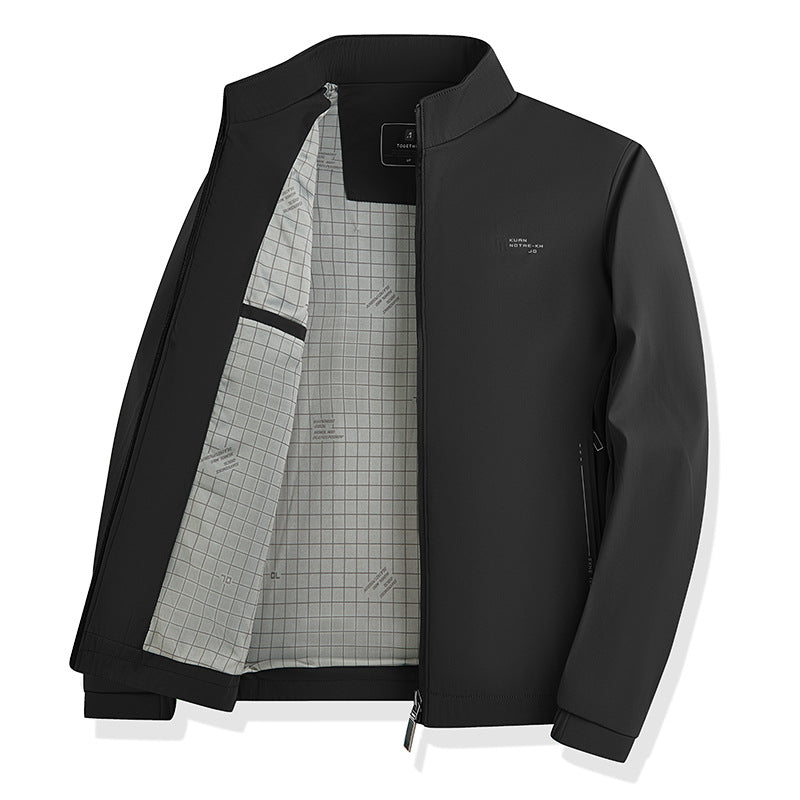 Men's Urban Stand-up Collar Blouson with Minimalist Softshell Look Amarae