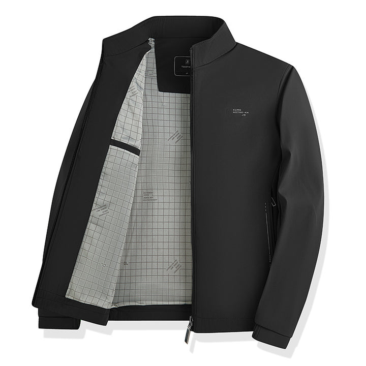 Men's Urban Stand-up Collar Blouson with Minimalist Softshell Look Amarae