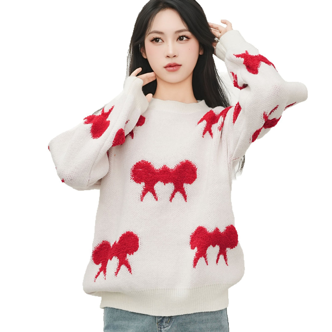 Pull en tricot épais pour femmes avec motif animal mignon et coupe décontractée Chic & Stil