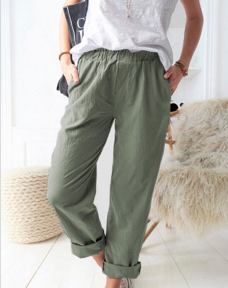 Casual tailored linen pants for women Lune London