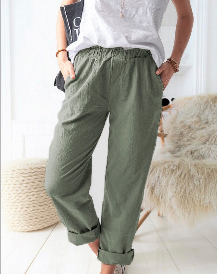 Casual tailored linen pants for women Lune London
