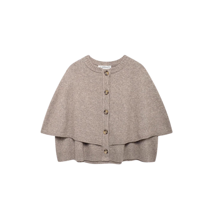 Ladies knit-cape with elegant row of buttons Lune London