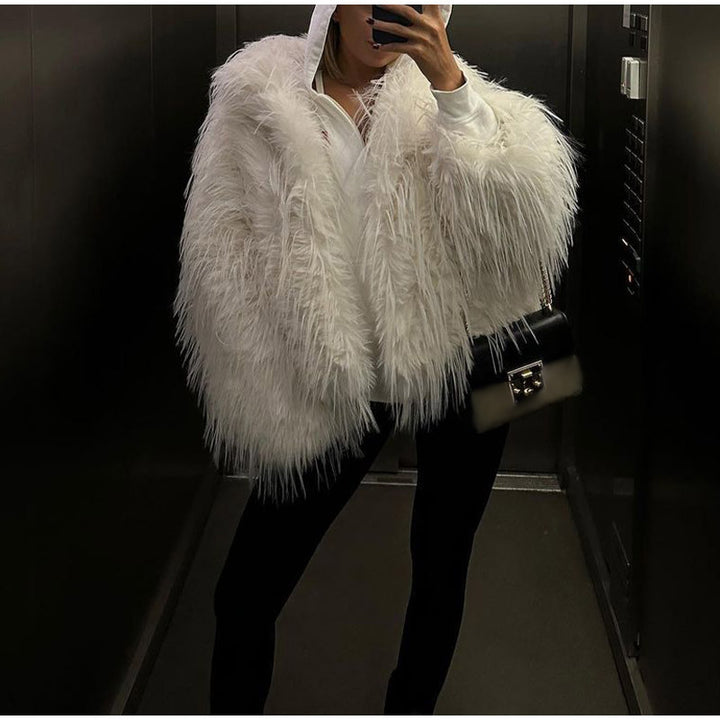 Soft faux fur jacket for women in modern style Lune London