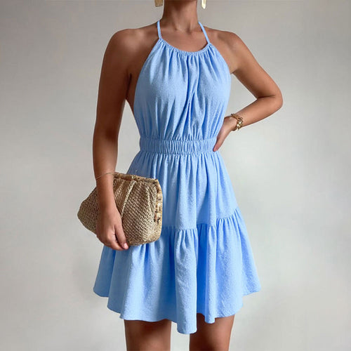Robe dos nu pour femmes avec ourlet froncé amusant Chic & Stil