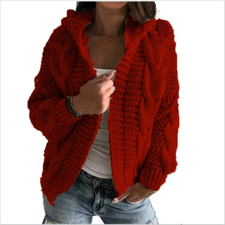 Knitted jacket for women with a bulky relief pattern and a relaxed fit Lune London