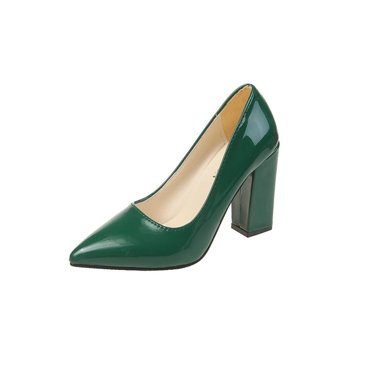 Lace high heels for women with a comfortable block and a shiny finish Lune London