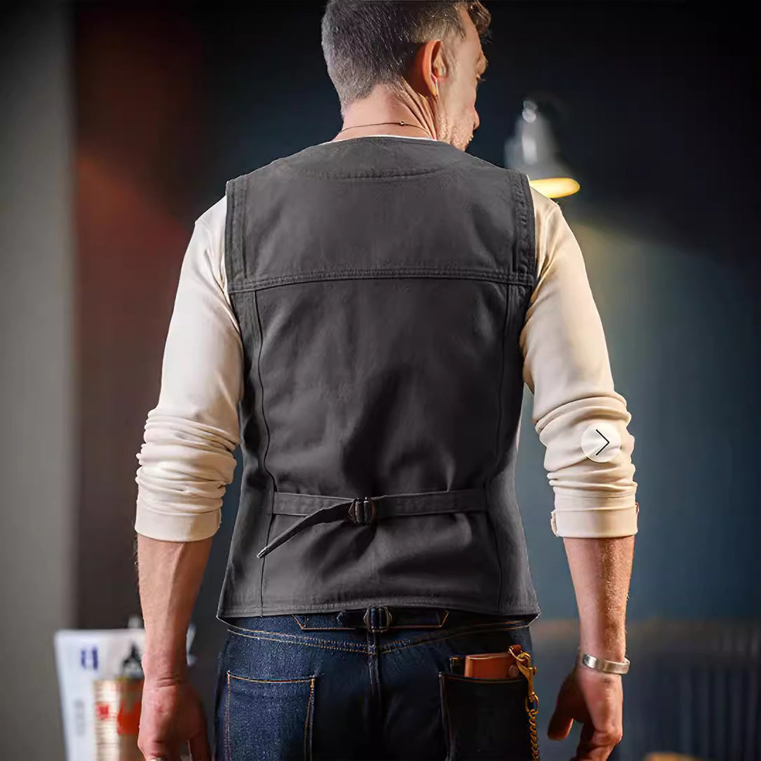 Fashionable vintage style men's vest with pockets Lune London