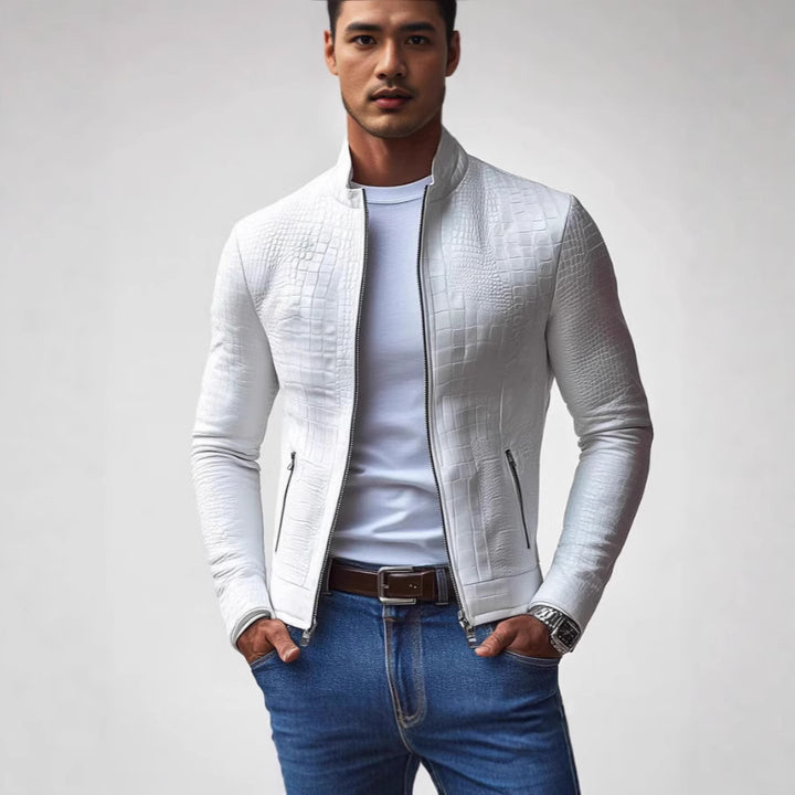 Veste en cuir synthétique stylée pour hommes avec design structuré Chic & Stil