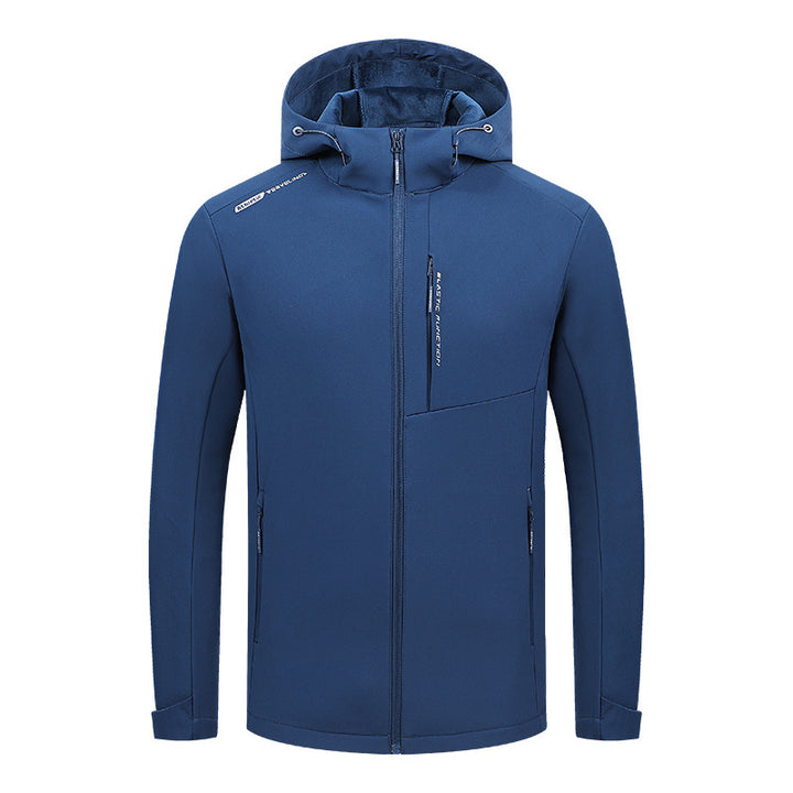 Men's Lightweight Softshell Hooded Jacket with elastic fit, water-repellent membrane and chest zip pocket Amarae