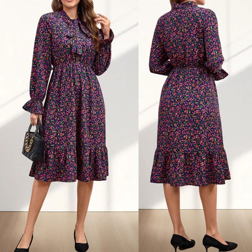 Ladies Vintage Floral Midi Dress Amarae